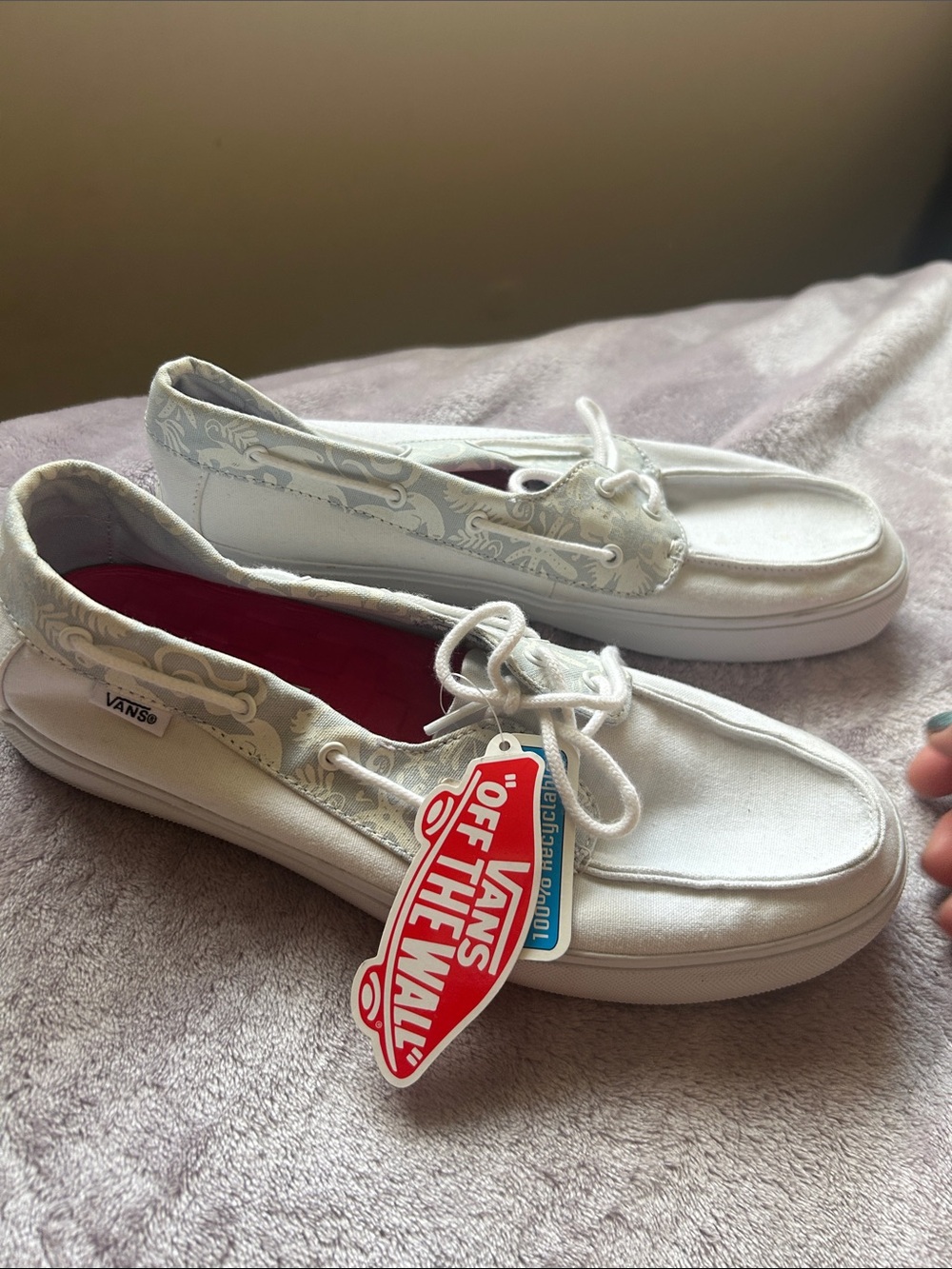 Vans Women’s White Lace-Up Moccasin Sneakers